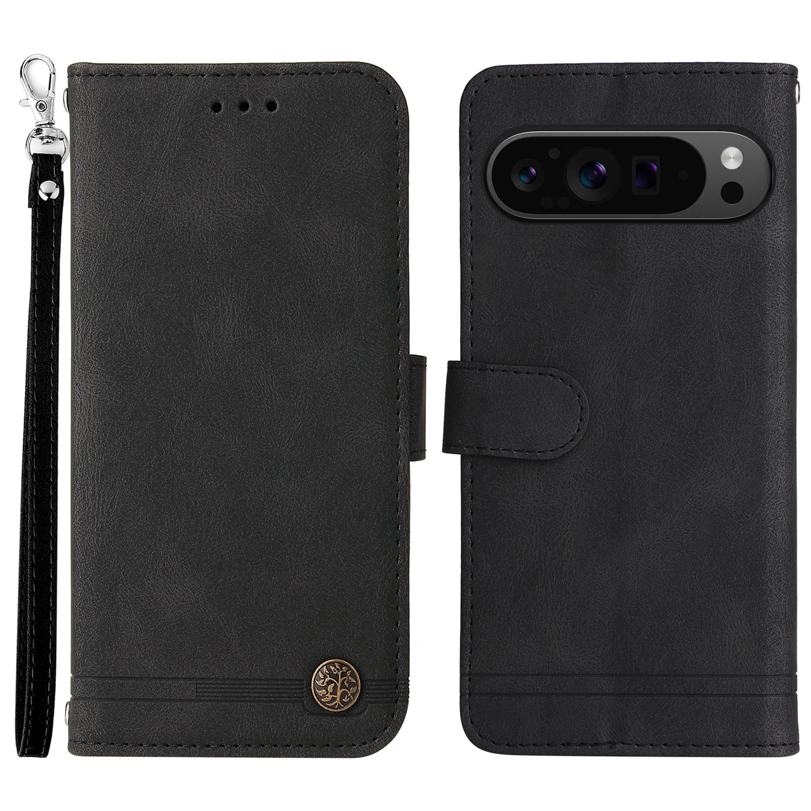 For Google Pixel 9 Pro Case Wallet PU Leather Phone Cover Lines Imprinted For Google Pixel 9 Pro Case Wallet PU Leather Phone Cover Lines Imprinted